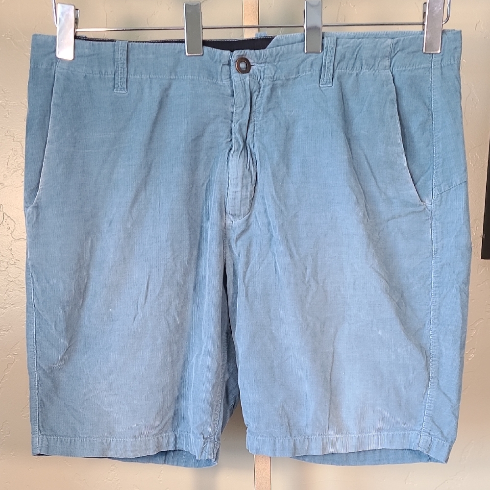 Volcom Light Blue Teal Corduroy Flat Front Shorts 100%‎ Cotton